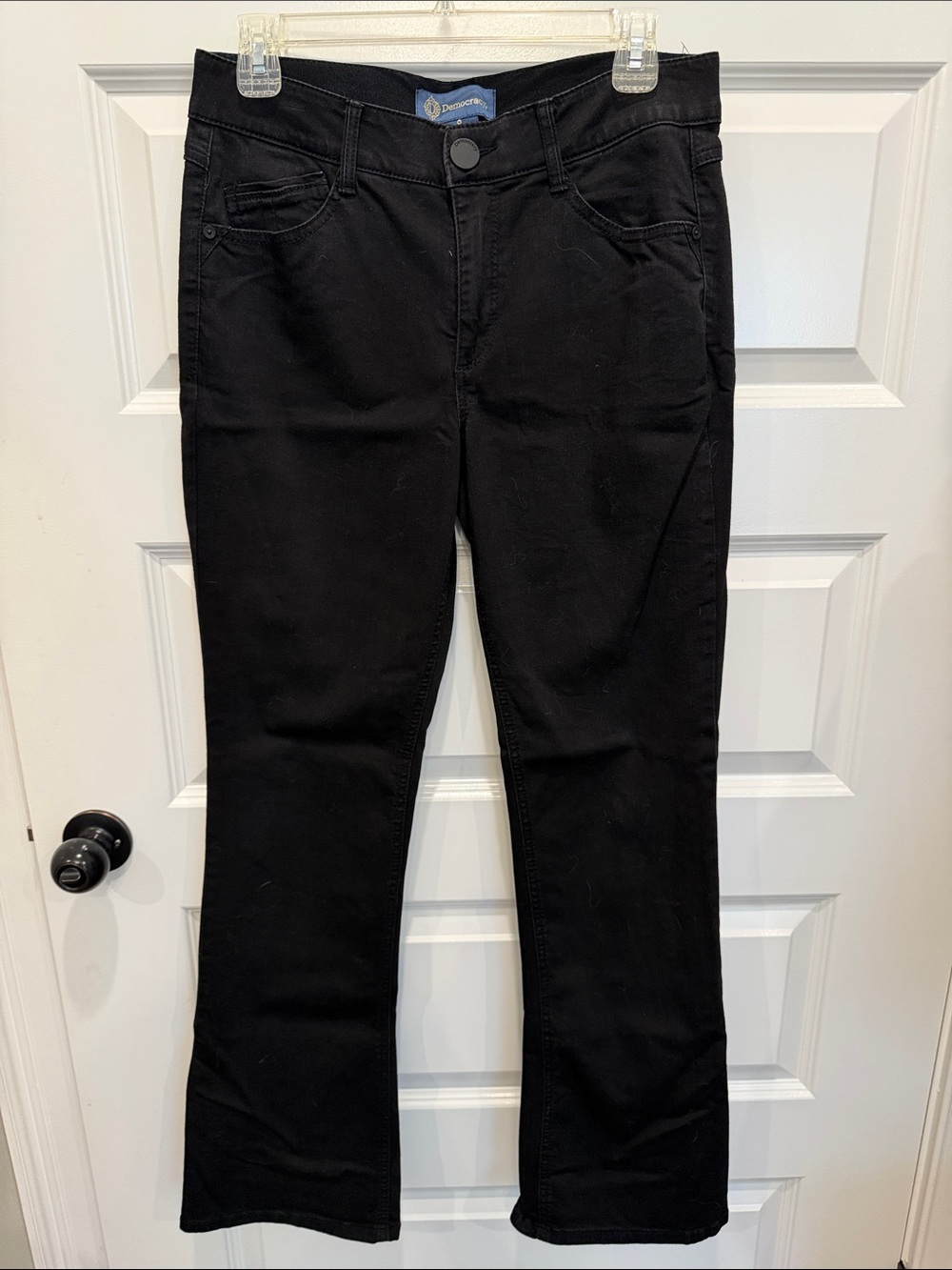 Black Flare-Leg Stretch Jeans